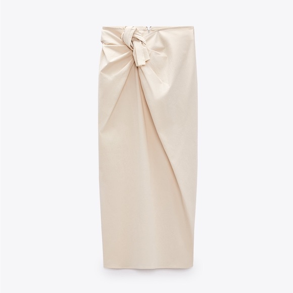 Zara coord set sleeveless top midi skirt boho beige summer vacation party - Picture 5 of 7